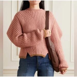 Ulla Johnson Lorena Alpaca Chunky Knit Sweater Pink Rosewood- Size M Cozy Luxe